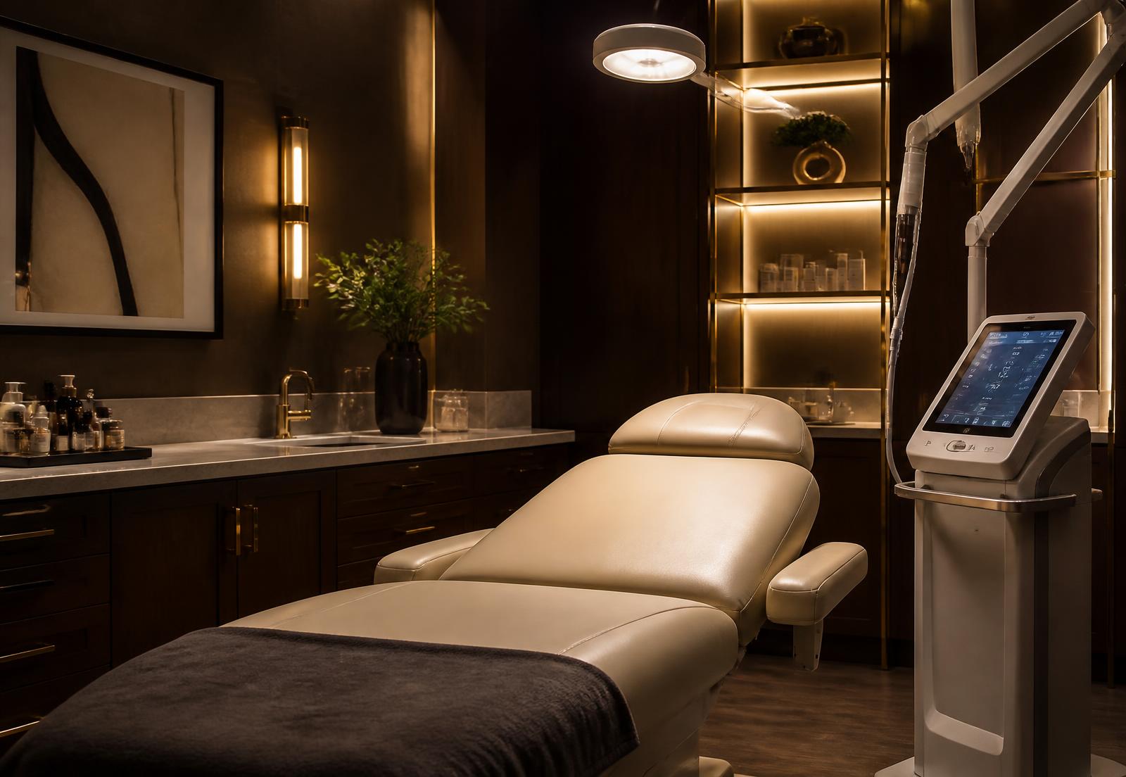 Private treatment room of a luxury medical-aesthetics clinic